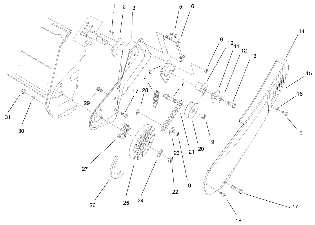 Pulley & Belt Cover Assembly (models 38170 & 38175)
