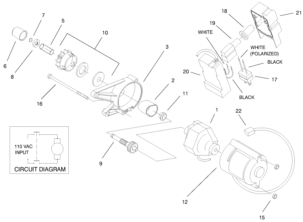Motor & Switch Housing Assembly (120 Volt)(model No. 38175)