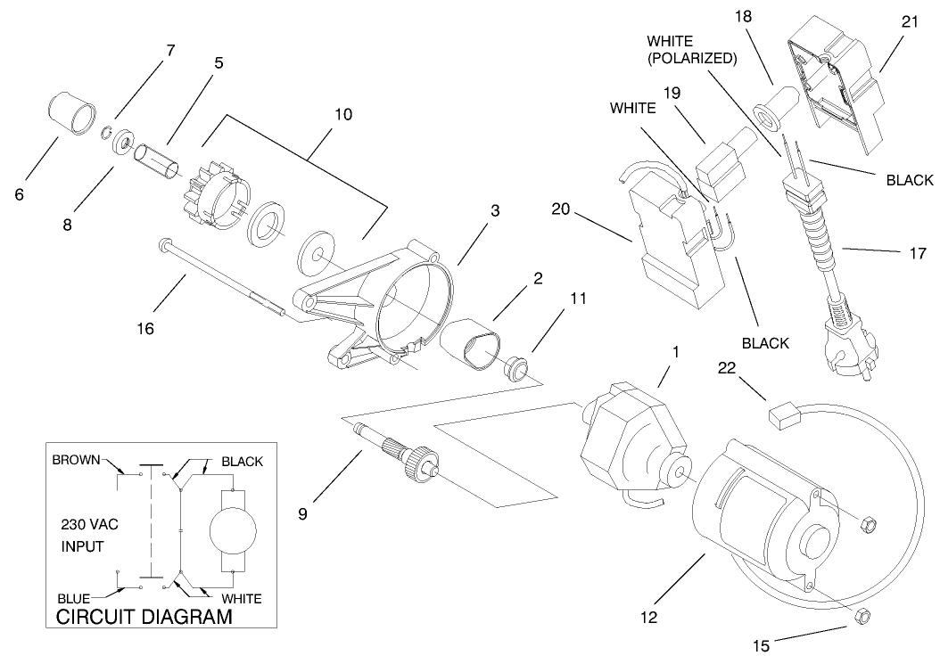 Motor & Switch Housing Assembly (230 Volt)(model No. 38178)