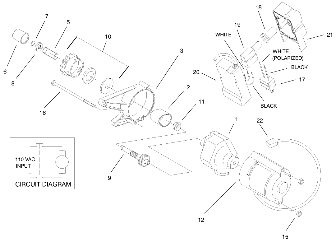 Motor & Switch Housing Assembly (model No. 38405)(120 Volt)
