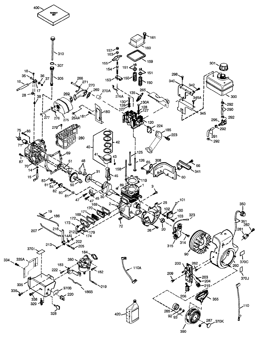 Engine Tecumseh Model Ohsk120-223620a (model 38590 Only)