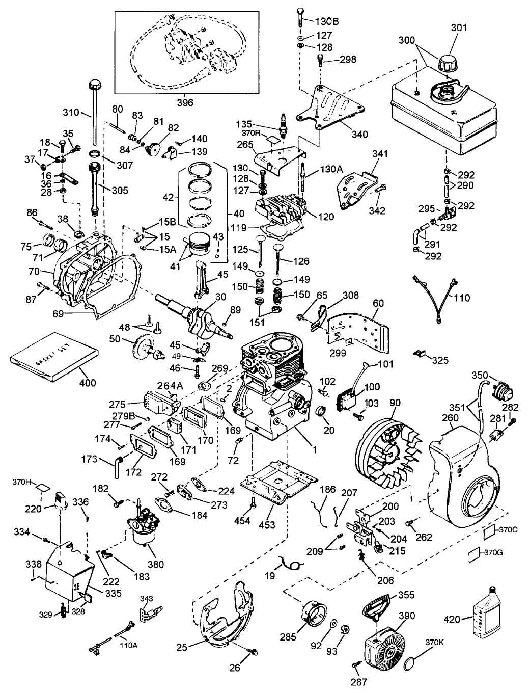 Engine Tecumseh Model Hsk70-130302u
