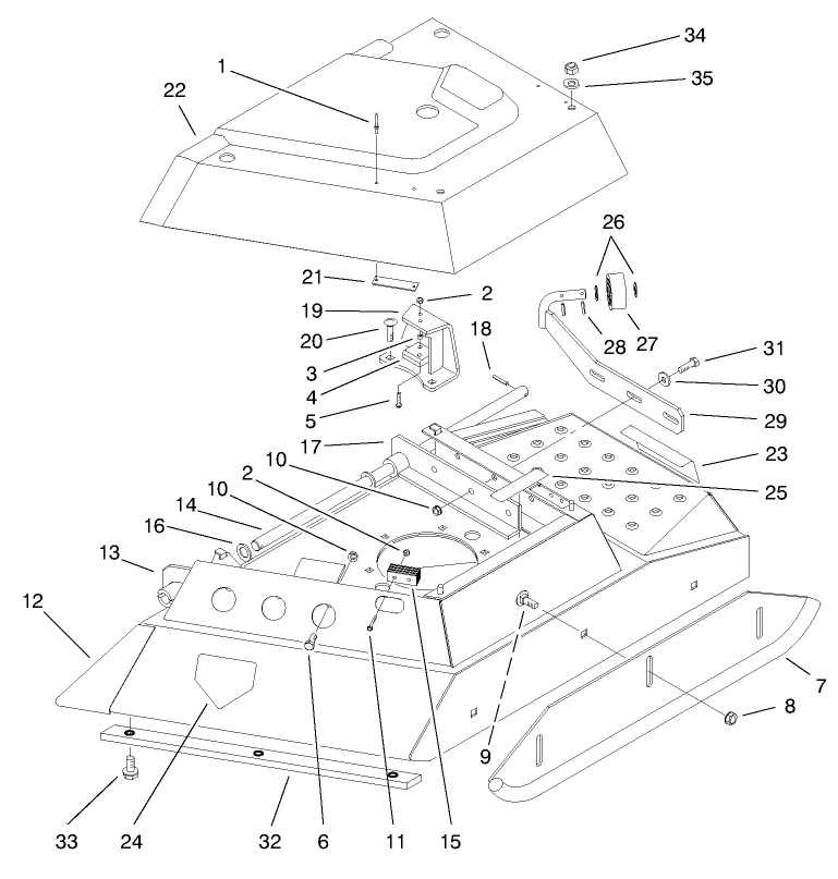 Center Deck Model No. 30592 Left Wing Asm