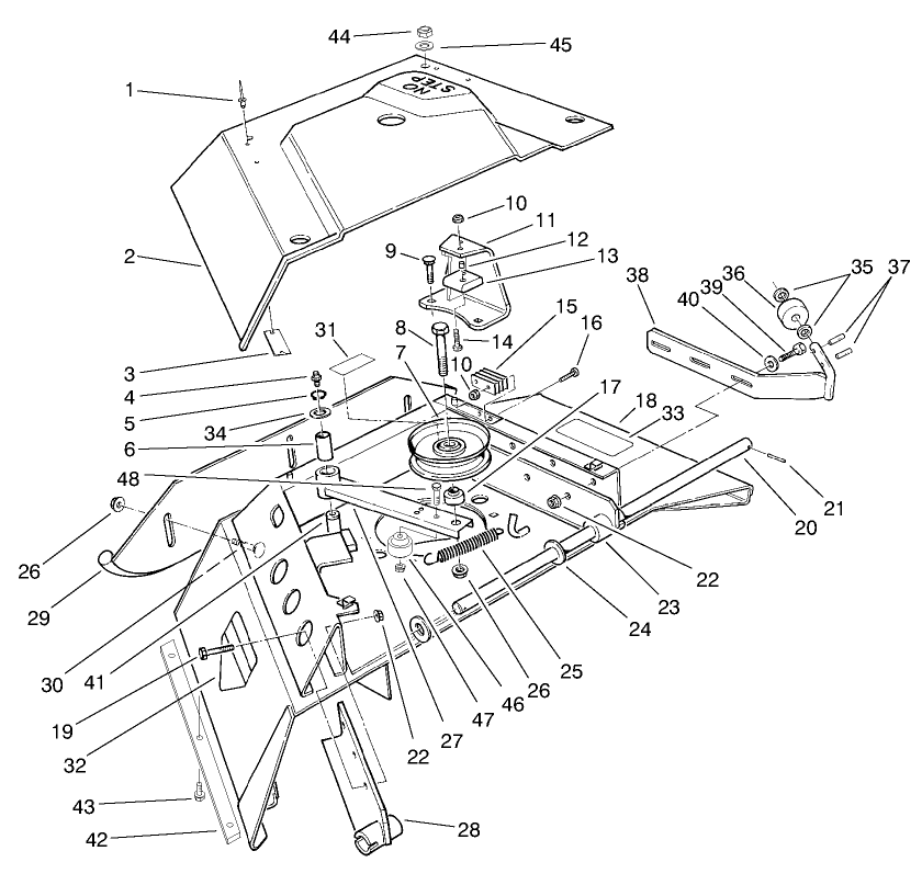 Center Deck Model No. 30592 Right Wing Asm