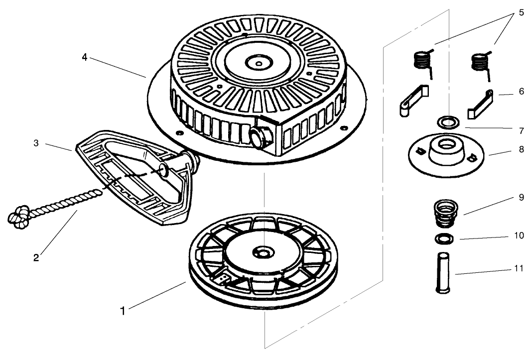 Recoil Starter Tecumseh #590733 (optional)