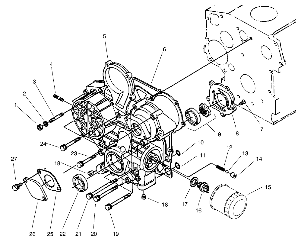Gear Case & Oil Filter Asm