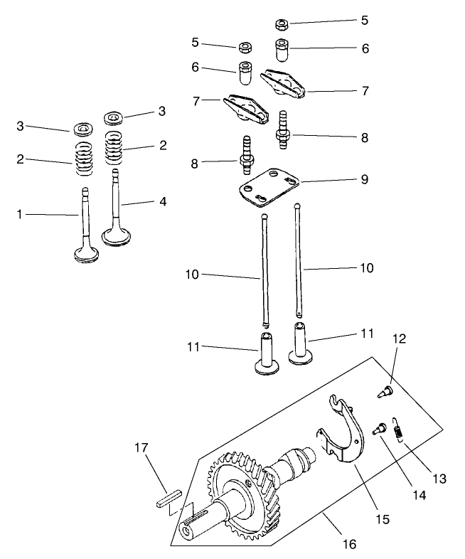 Engine Camshaft & Valves Asm