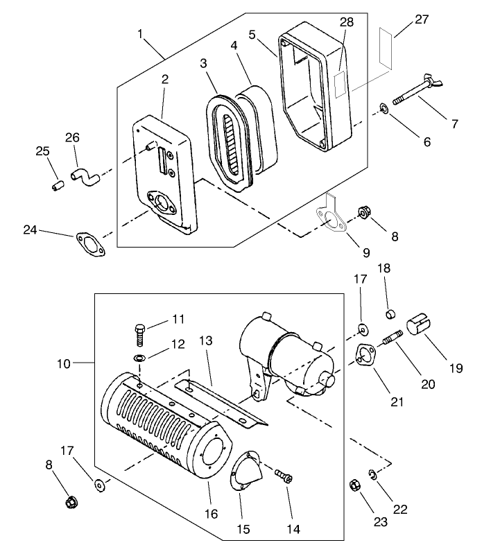 Engine Air Filter & Muffler Asm