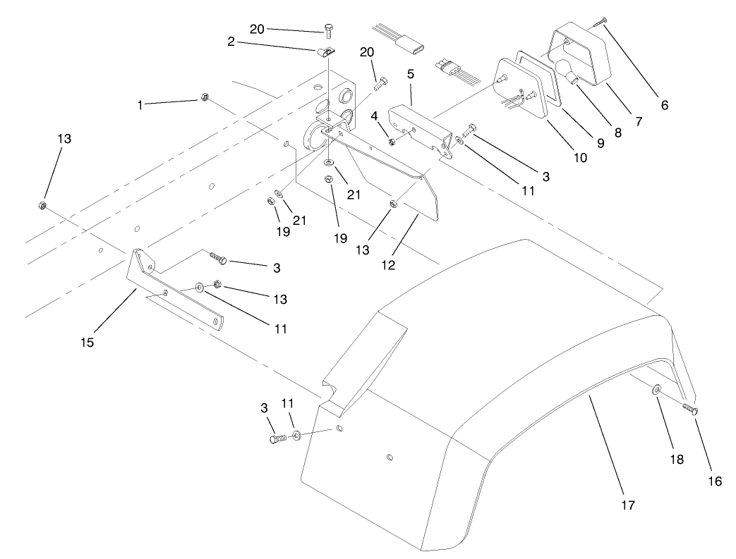 Rear Fender & Tail Light Asm