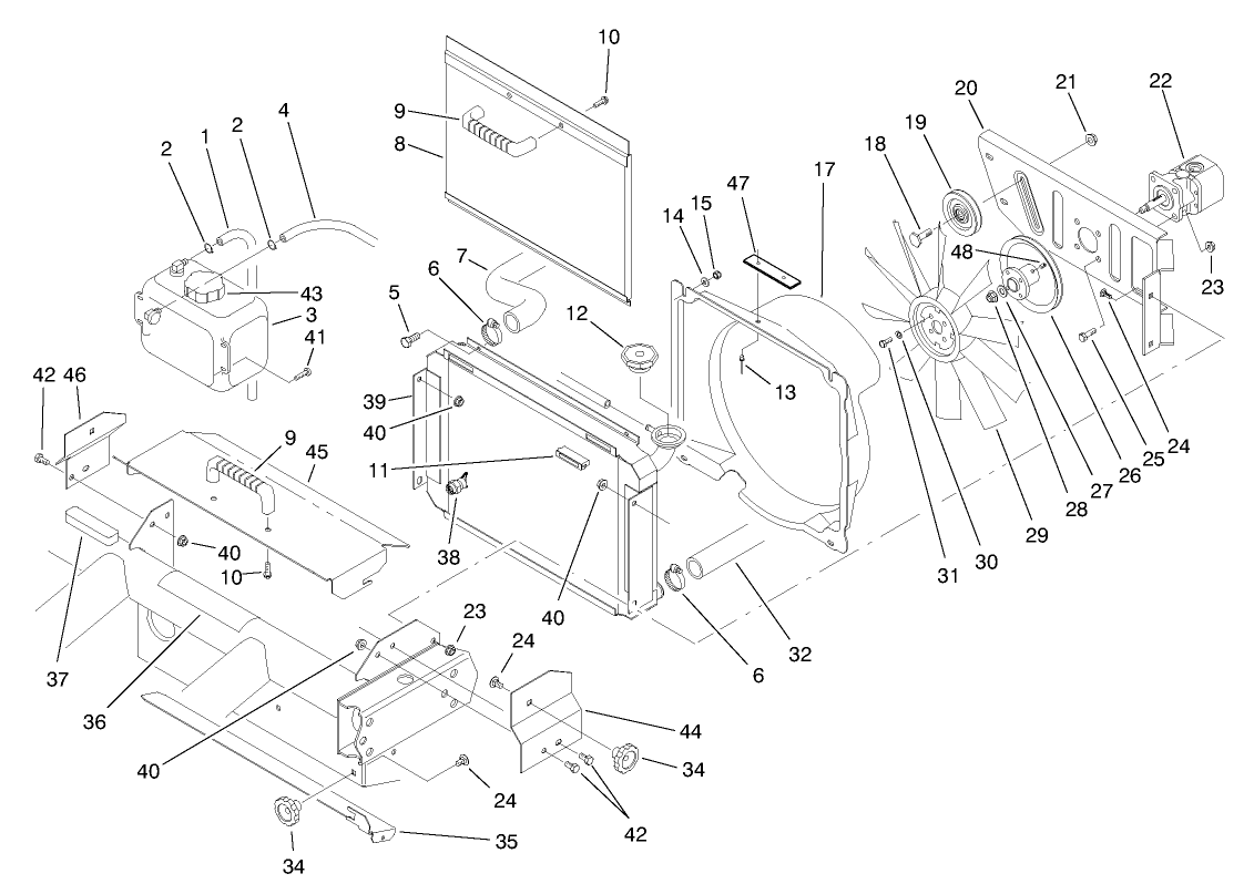 Radiator & Hydraulic Pump Assembly