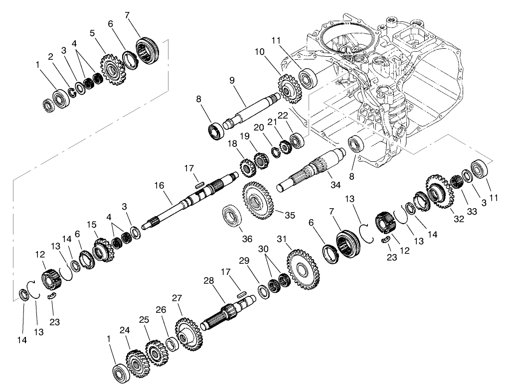 Transaxle Gear Shafts Assembly