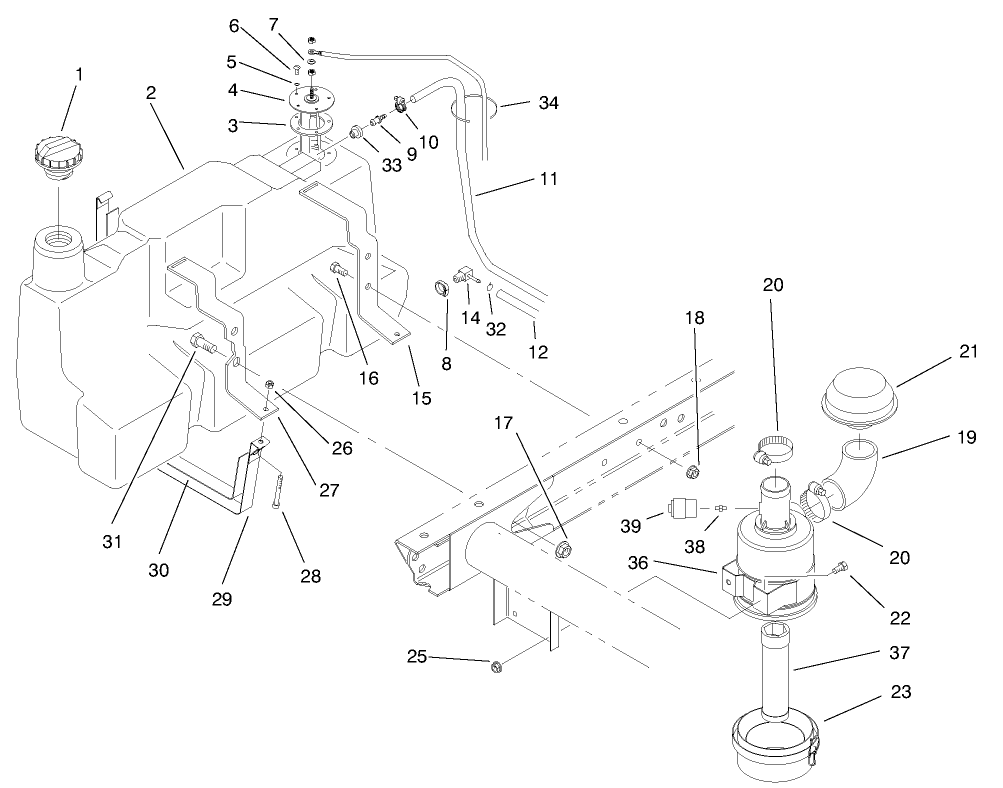 Fuel Tank & Air Cleaner Assembly