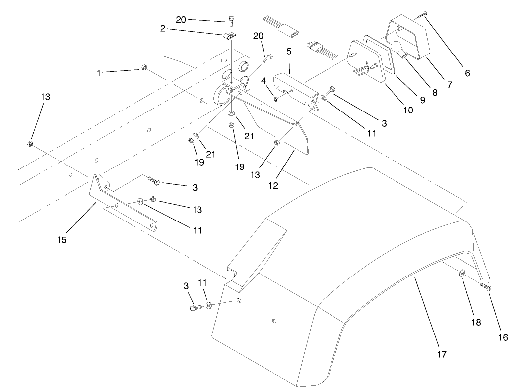 Rear Fender & Tail Light Assembly