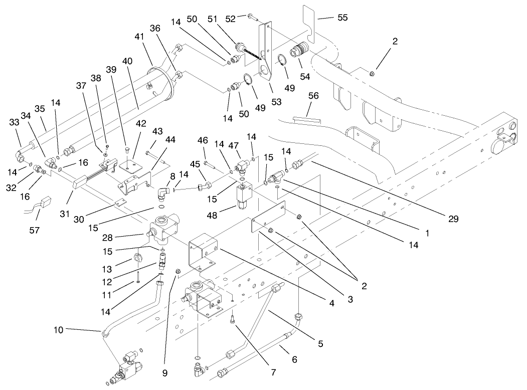 Remote Hydraulics Plumbing Assembly (model 07215tc)