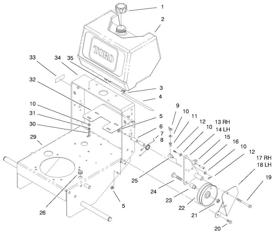 Fuel Tank & Idler Bracket Assembly