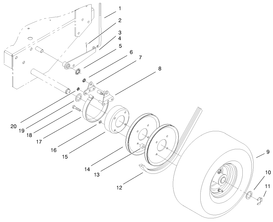 Brake, Wheel Pulley & Wheel Assembly