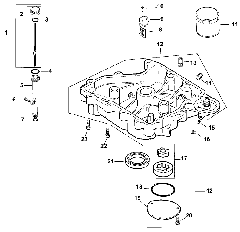 Oil Pan/lubrication Engine Kohler Model No. Cv15t Spec 41560
