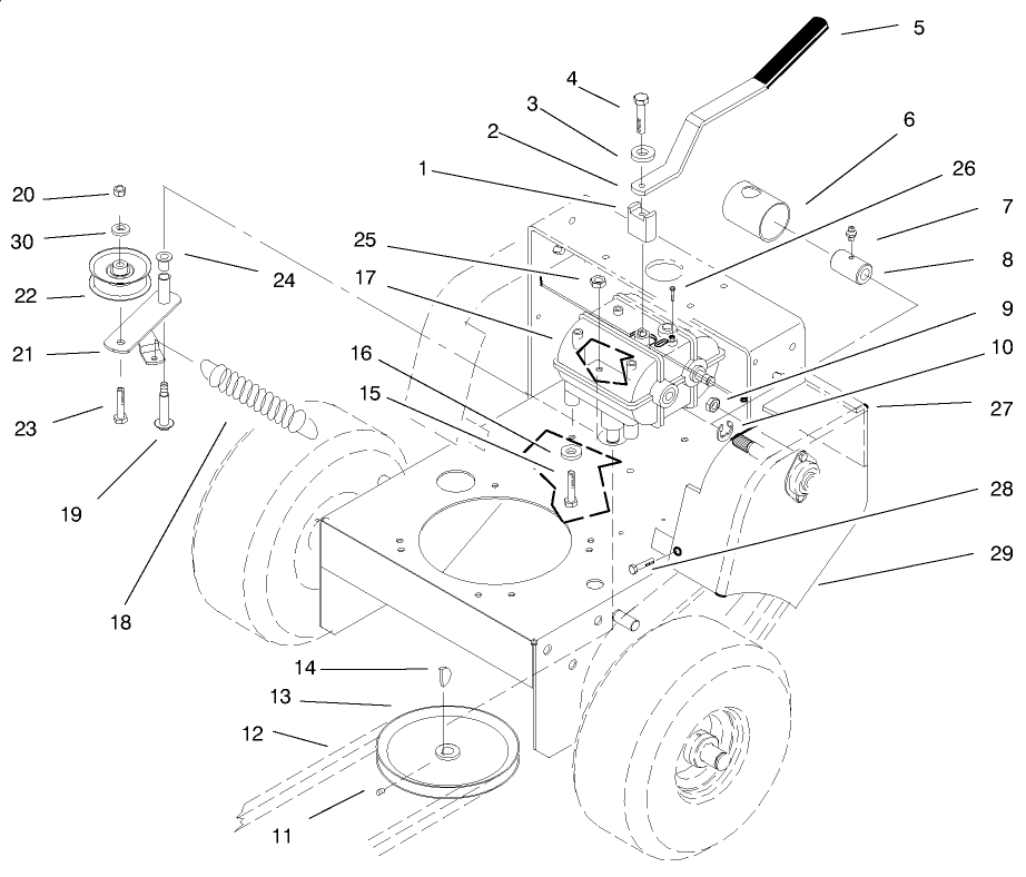 Transmission, Idler, Drive Pulleys & Drive Belt
