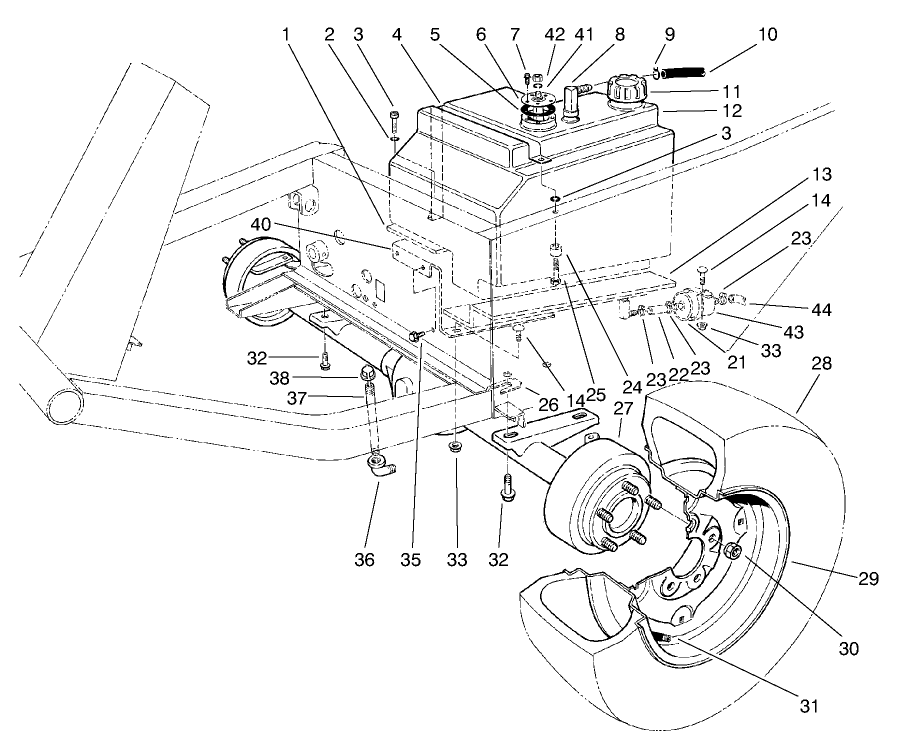 Front Axle & Fuel Tank Asm