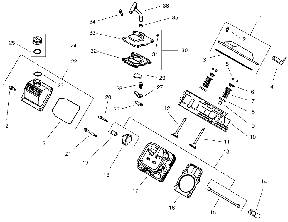 Group 4-Head/valve/breather (ch25s 68606 Kohler)