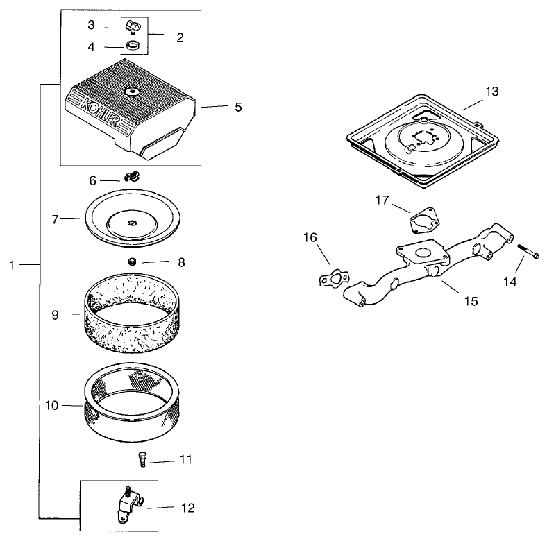 Group 10-Air Intake/filtration (ch25s 68606 Kohler)