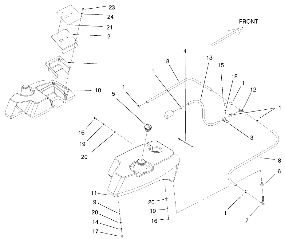 Tank And Fuel Lines Assembly