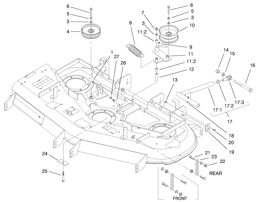 Chains, Pulleys, Lift Struts And Idler Assembly