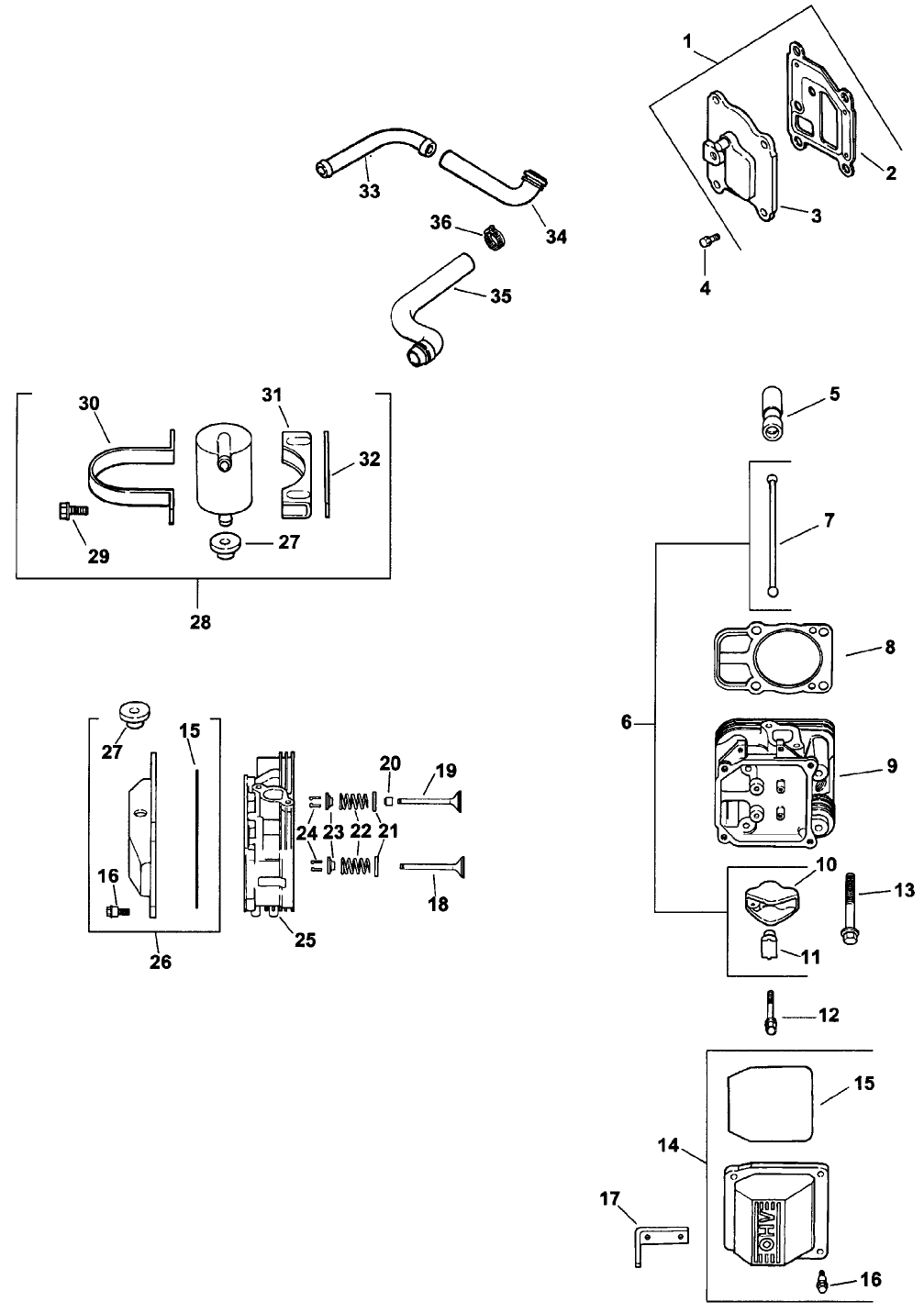 Group 4-Head/valve/breather Assembly