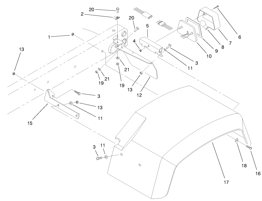 Rear Fender & Tail Light Assembly
