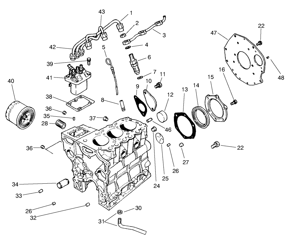 Fuel Supply & Engine Block Assembly