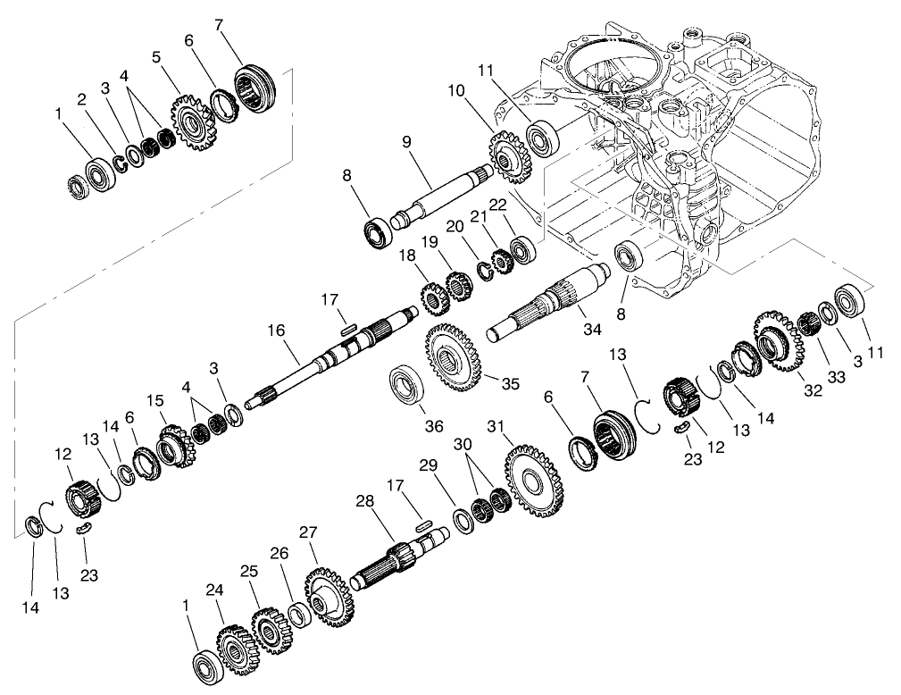 Transaxle Gear Shafts Assembly