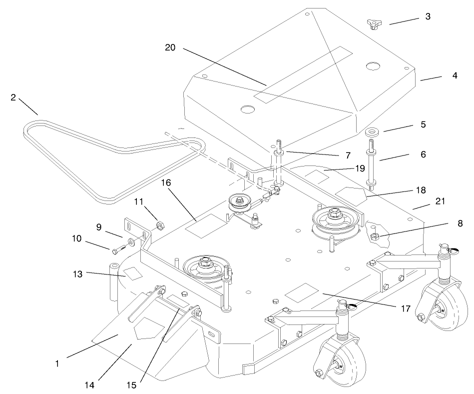 Deck, Cover And Deck Drive Belts
