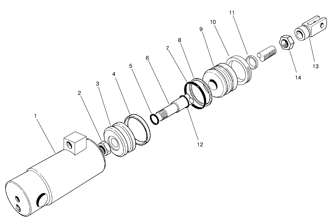 Hydraulic Cylinder Assembly No. 99-8159 (serial No. 90129 & Up)