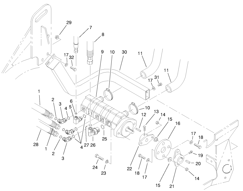 Hydraulic Pump Installation Assembly