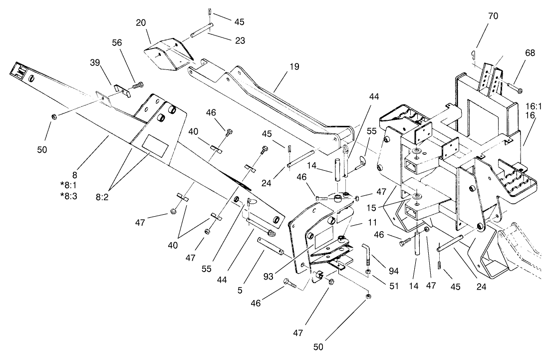 Frame, Boom And Stabilizer Assembly