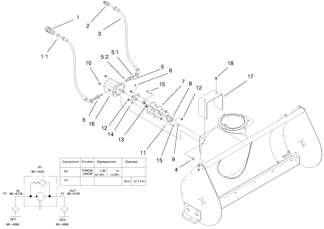 Hydraulic Hose And Pump Assembly