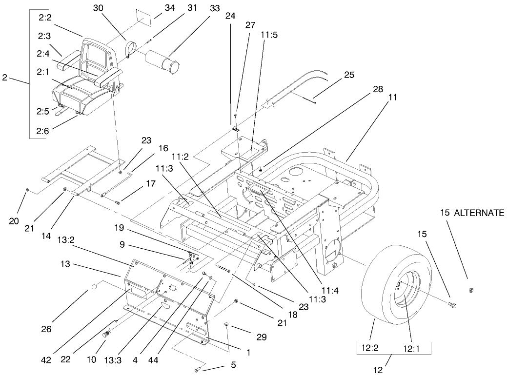 Rear Frame And Wheel Assembly