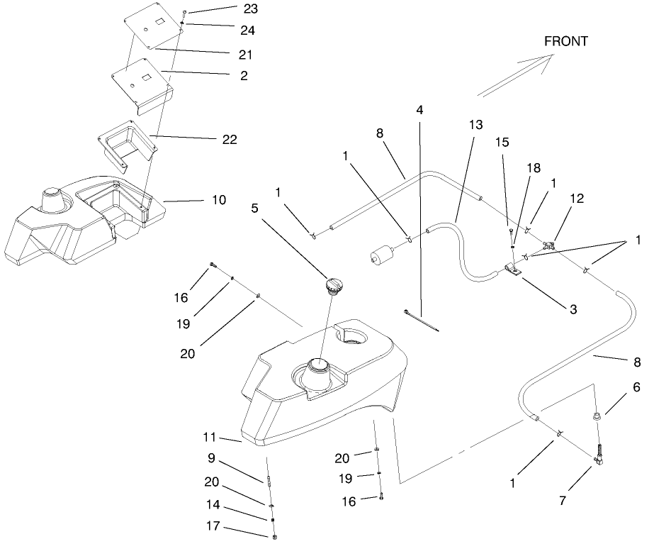 Tank And Fuel Lines Assembly