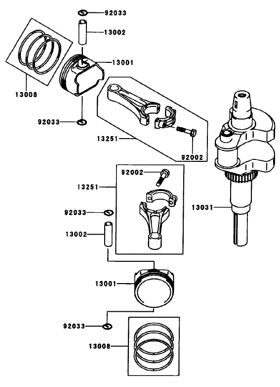 Piston/crankshaft Assembly Kawasaki Fh601v-S07