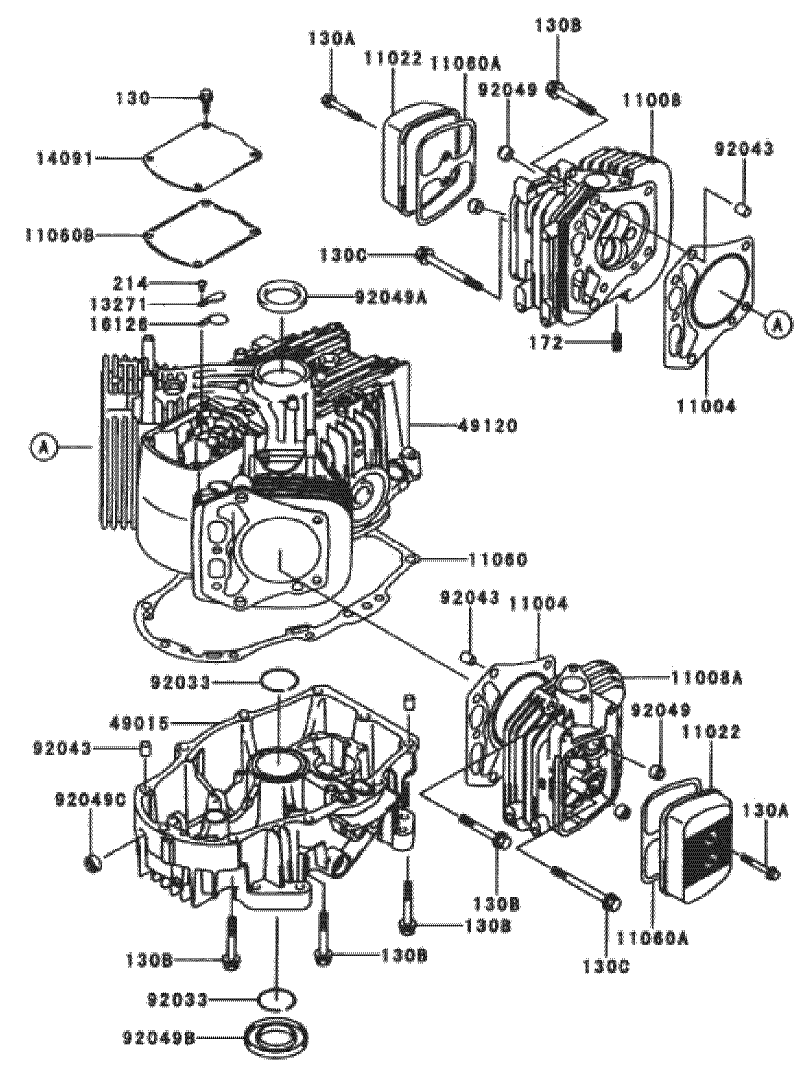 Cylinder/crankcase Assembly Kawasaki Fh601v-S07