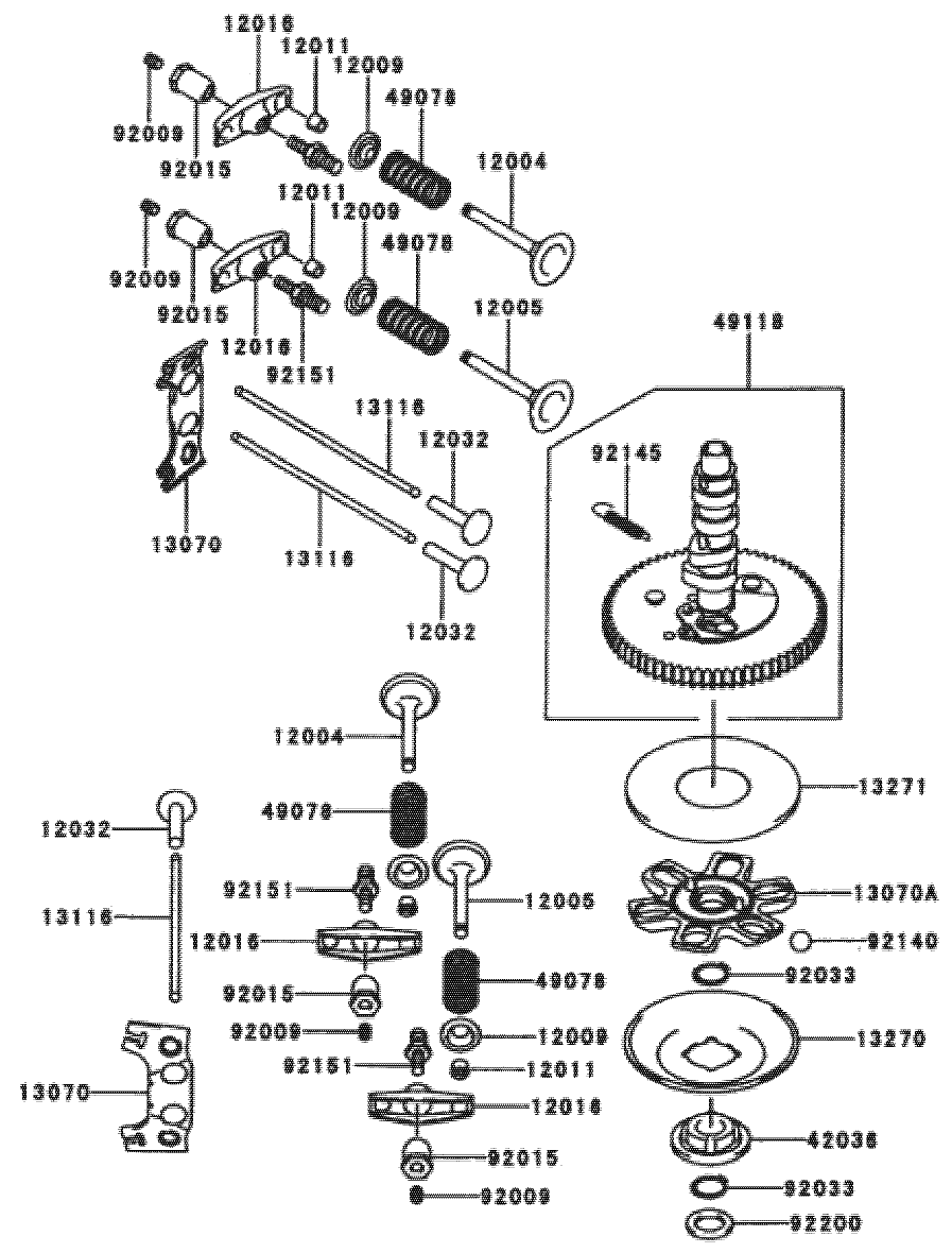 Valve/camshaft Assembly Kawasaki Fh601v-S07
