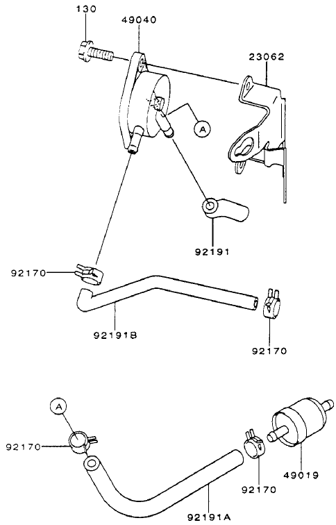 Fuel-Tank/fuel-Valve Assembly Kawasaki Fh601v-S07
