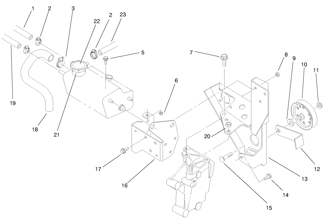 Fan Bracket and Degasser Assembly