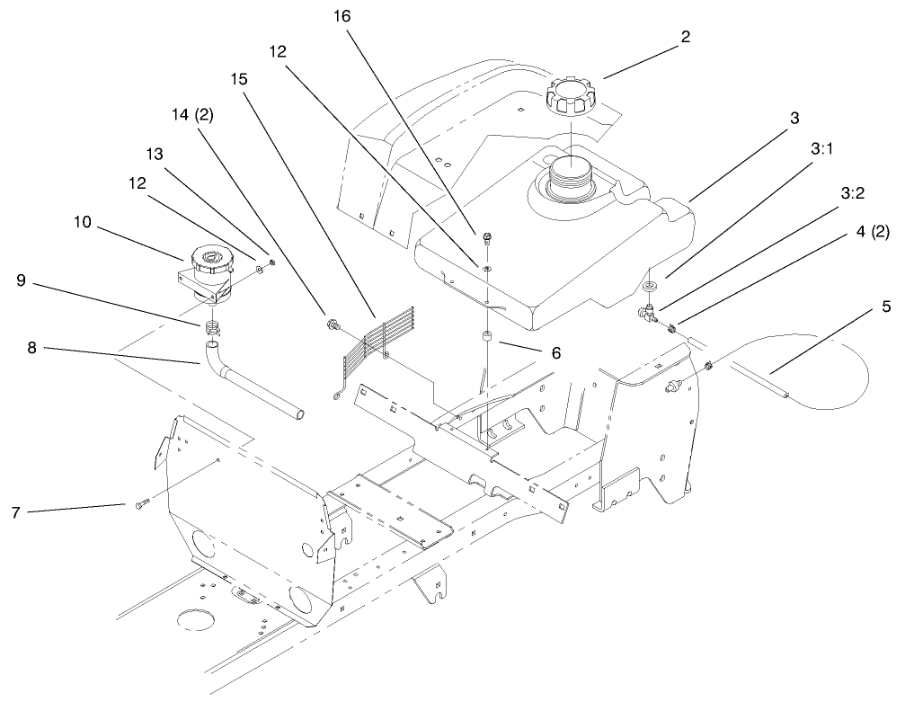 Fuel Tank & Hydro Reservoir Assembly