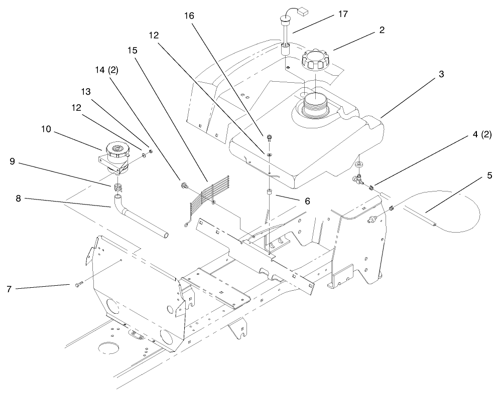 Fuel Tank & Hydro Reservoir Assembly
