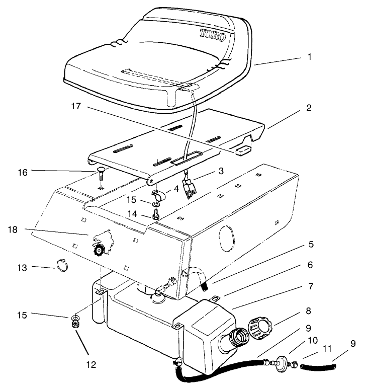Seat & Gas Tank Assembly