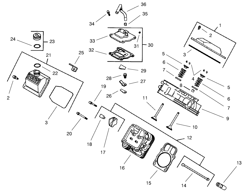 Group 4-Head/valve/breather (model 73471 Only)