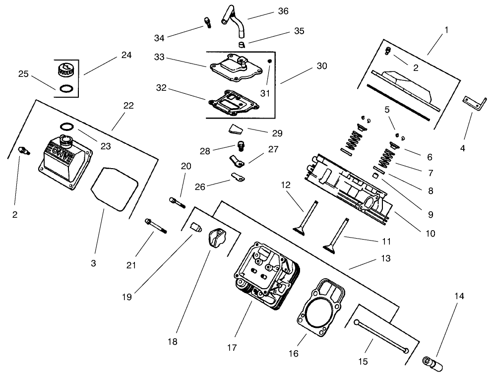Group 4-Head/valve/breather (model 73542 & 73570)