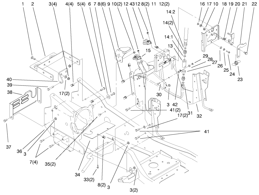 Steering Tower & Fuel Tank Supports Assembly
