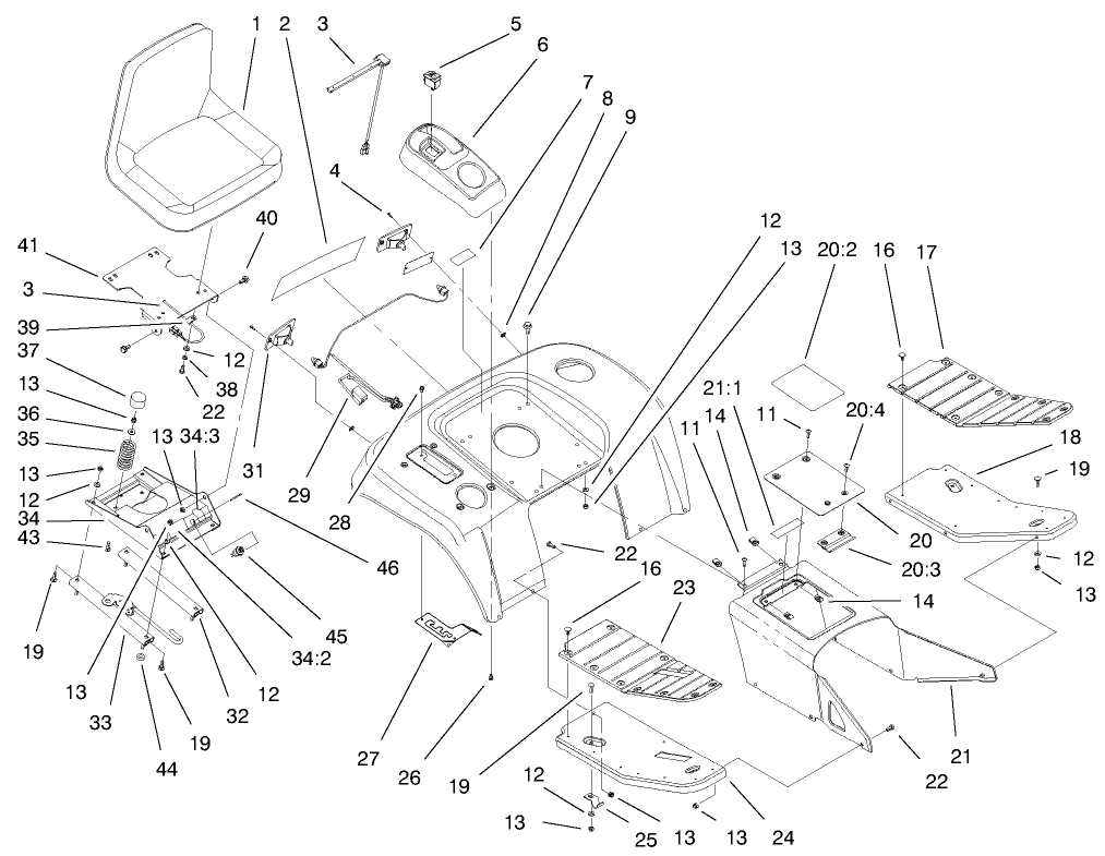Fender, Footrest, & Seat Assembly